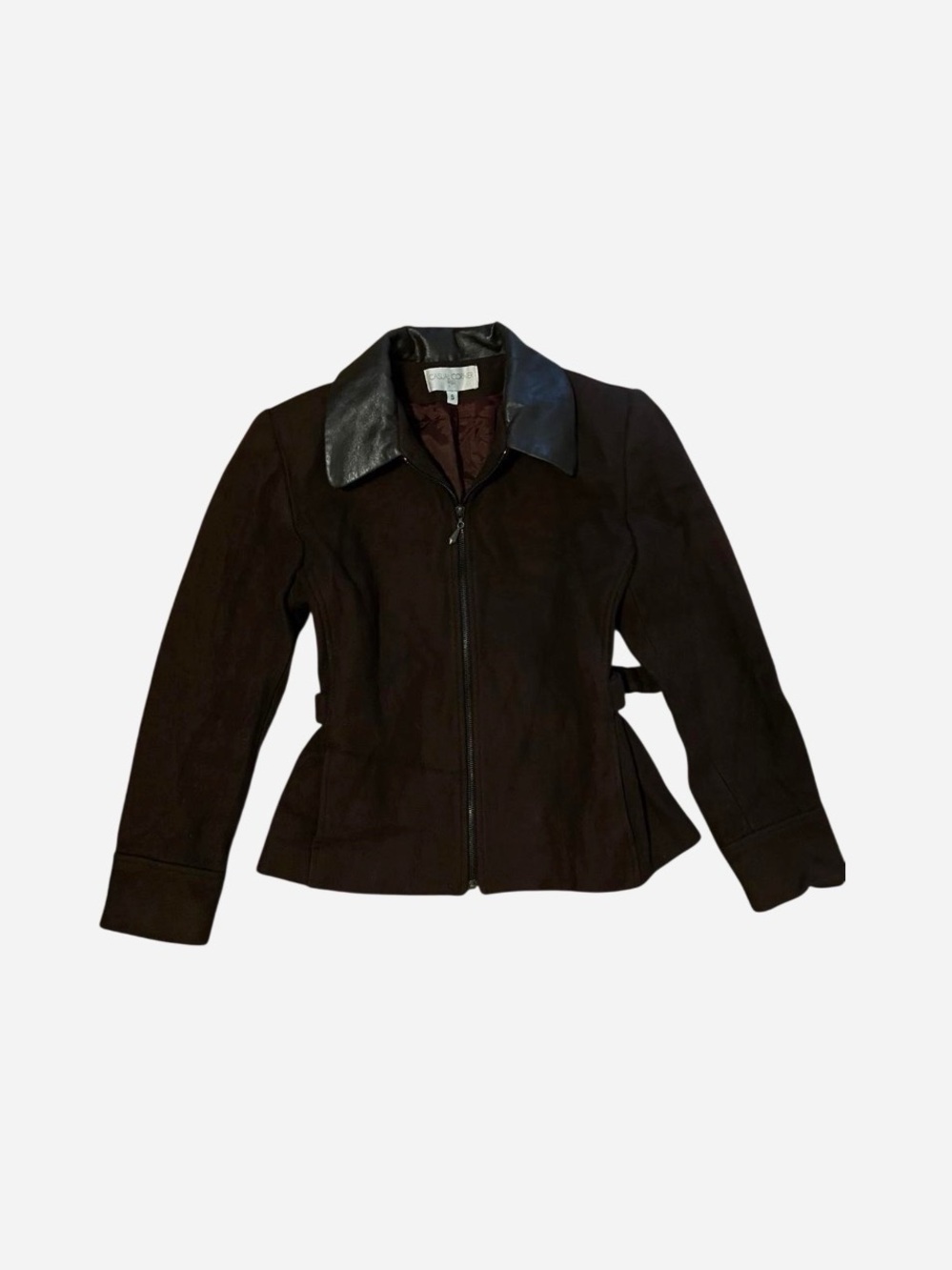 Casual Corner Vintage Brown Wool Jacket with Adjustable Waist Made in USA